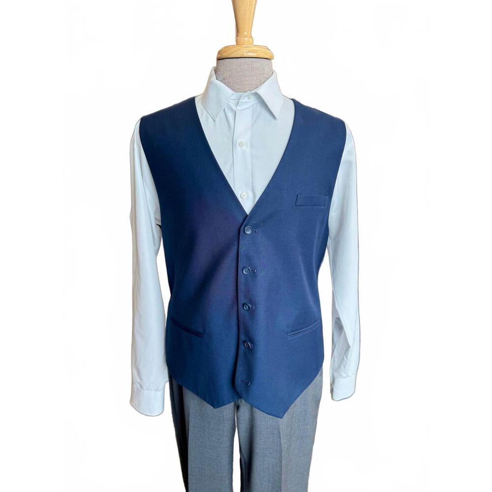 NEW PEERLESS men's solid color vest in blue